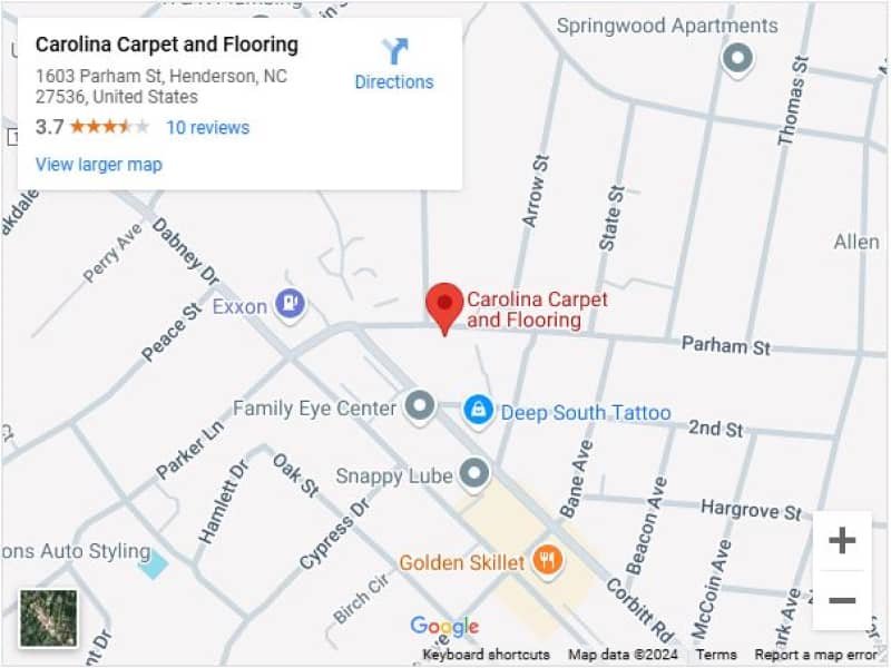 Carolina Carpet and Flooring's location in Henderson, NC